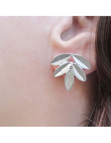 MRio Spirit Brincos Folhas Prata