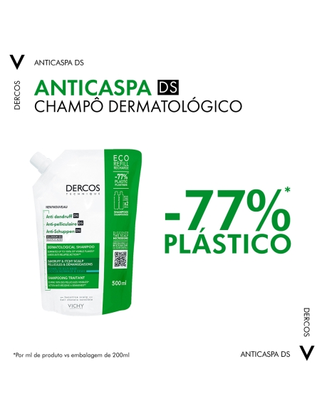Dercos Champô Anti-Caspa Cabelos Oleosos Recarga 500ml