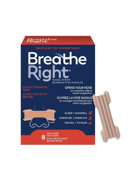 Breathe Right Tiras Nasais Extra Forte Bege x8