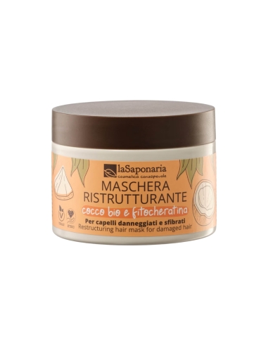 laSaponaria Mascara Restruturante Cabelos Danificados Coco e Fitoqueratina 200ml