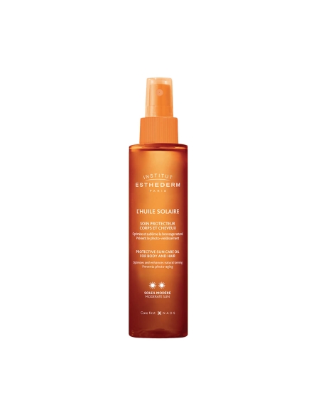Institut Esthederm L'Huile Solaire Soin Protecteur Corps et Cheveux Soleil Modéré 150ml