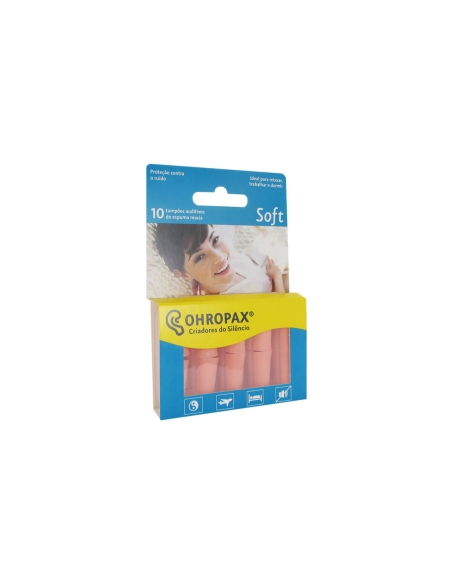 Ohropax Soft Tampões Auditivos de Espuma Macia 10 Unidades