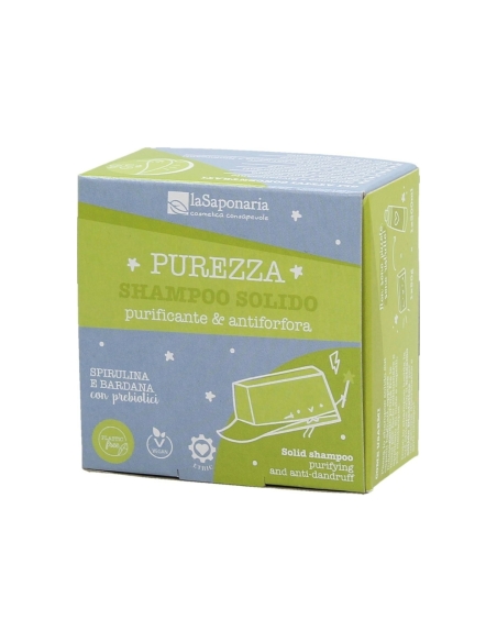 laSaponaria Champo Solido Purificante Bardana e Spirulina 50g