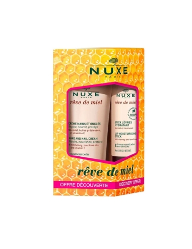 Nuxe Rêve de Miel Pack Creme de Mãos e Unhas 30ml + Batom Hidratante 4gr