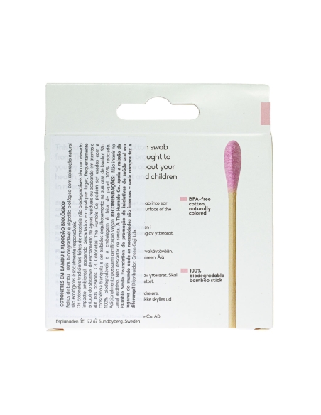 The Humble Co. Cotonetes em Bambu e Algodão Biológico Rosa 100 Unidades