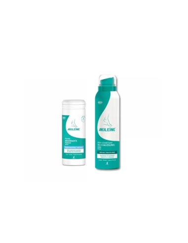 Akileine Pack Pó Absorvente 75g & Spray Sapatos 150ml