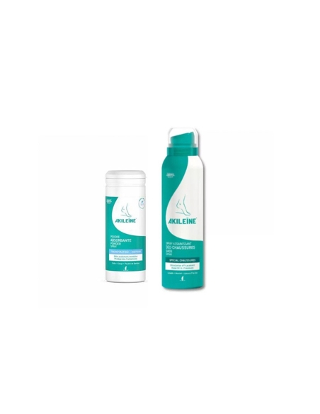 Akileine Pack Pó Absorvente 75g & Spray Sapatos 150ml